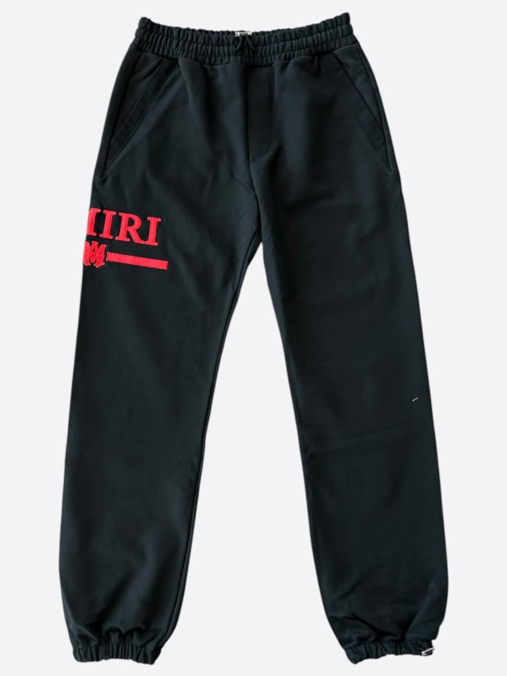 Amiri Black & Red MA Bar Logo Sweatpants